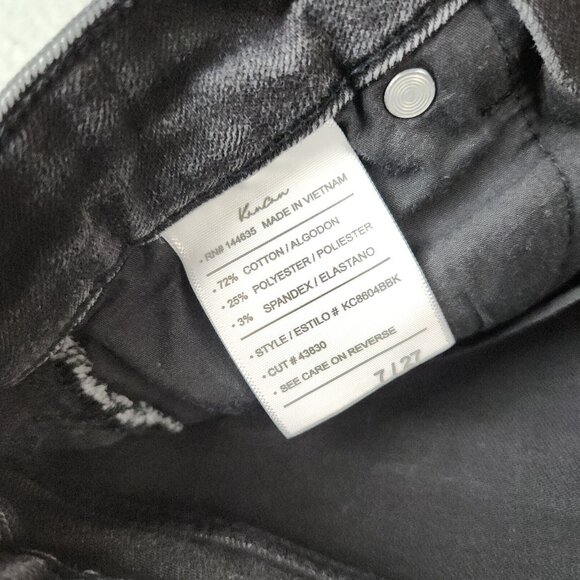 Kancan Jeans Women's 7/27 Black Curvy Mid Skinny Ankle Stretch Grunge Raw Hem - Picture 9 of 9